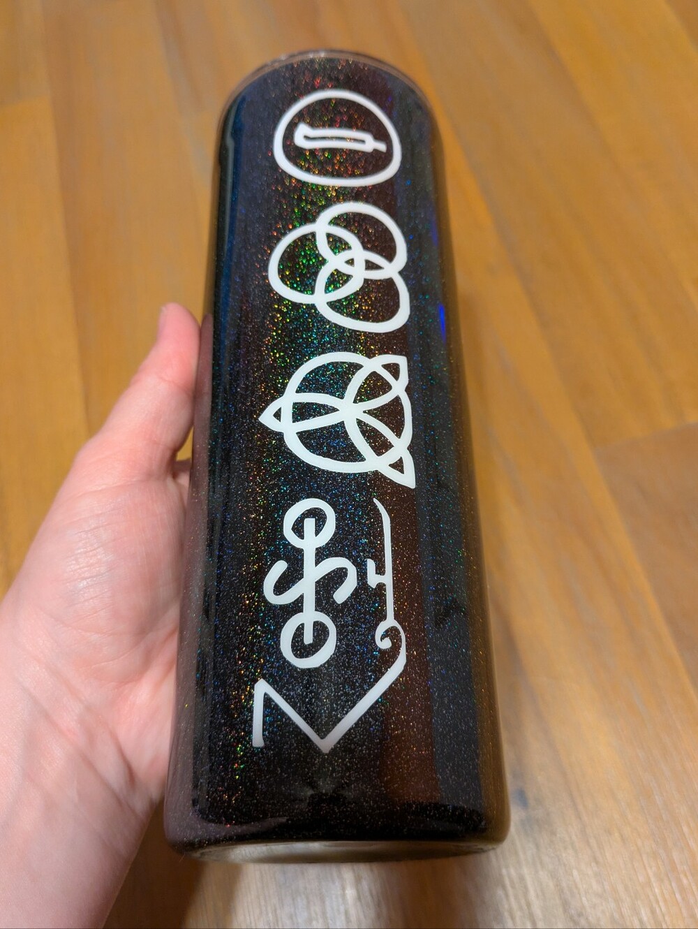 Led Zeppelin Glitter Tumbler Custom Made